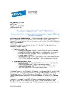 Elanco Animal Health 2500 Innovation Way Greenfield, INFOR IMMEDIATE RELEASE Media Contact: