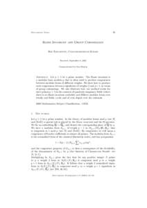 43  Documenta Math. Hasse Invariant and Group Cohomology Bas Edixhoven, Chandrashekhar Khare