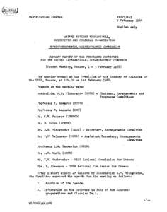 International Oceanographic Congress. Programme Committee; 2nd; Summary report; 1966