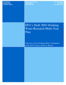 Draft 2003 Drinking Water Research Multi-Year Plan (EPA-SAB[removed])