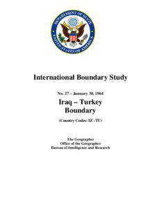 IBS No[removed]Iraq (IZ) & Turkey (TU) 1964