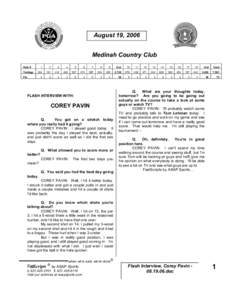 August 19, 2006 Medinah Country Club Hole # Yardage  1