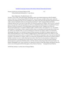 Southern Campaign American Revolution Pension Statements & Rosters Pension Application of George Chelton S1188 Transcribed and annotated by C. Leon Harris VA