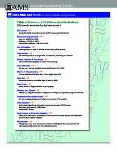 AMS  American Mathematical Society Creating Graphics for use in books and journals Table of Contents with Abbreviated Guidelines