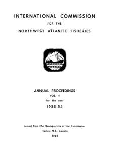 INTERNATIONAL COMMISSION FOR THE NORTHWEST ATLANTIC FISHERIES  ANNUAL PROCEEDINGS