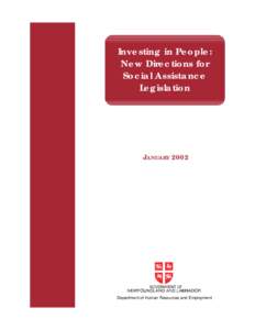 Investing in People: New Directions for Social Assistance Legislation (PDF)
