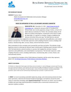 BOYLE ENERGY SERVICES & TECHNOLOGY, INC. SigmaCommissioning™….It’s about time! 28 Locke Road, Concord, NH[removed]FOR IMMEDIATE RELEASE