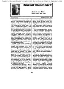 Essays of an Information Scientist, Vol:6, p.287, 1983  Current Contents, #36, p.5-10, September 5, 1983. Comments”