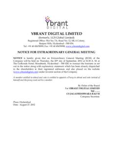 Extraordinary general meeting / Annual general meeting / Hyderabad /  India / EGM / Hyderabad State / Government / Geography of India / Meetings / Corporations law / Asia