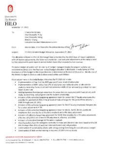 1 of 1  Updated[removed]UNIVERSITY OF HAWAII HILO FY 2014