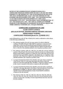 NOTICE OF THE CONFIRMATION BY AN BORD PLEANALA OF A COMPULSORY PURCHASE ORDER UNDER SECTION 76 OF AND THE THIRD SCHEDULE TO THE HOUSING ACT, 1966, AS EXTENDED BY SECTION 10 OF