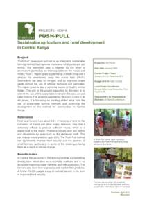 PROJECTS - KENYA  PUSH-PULL Sustainable agriculture and rural development in Central Kenya Project