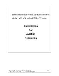 Submission made by the Aer Rianta Section of the IAESA Branch of IMPACT to the Commission For Aviation