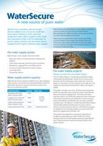 Water supply / Water treatment / Filters / Water desalination / WaterSecure / Western Corridor Recycled Water Scheme / SEQ Water Grid / Desalination / Gold Coast Desalination Plant / Water supply and sanitation in Australia / Environment / States and territories of Australia