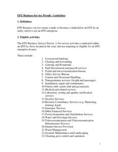 Microsoft Word - EPZ Business Service Permit Guidelines Rev Feb 2010.doc