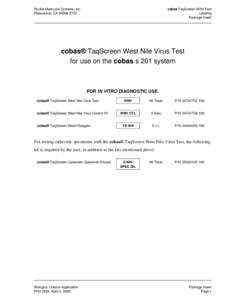 cobas TaqScreen West Nile Virus Test