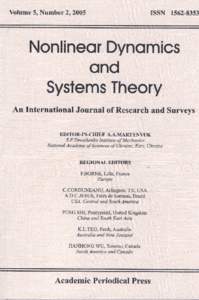 NONLINEAR DYNAMICS AND SYSTEMS THEORY An International Journal of Research and Surveys Published since 2001 Volume 5