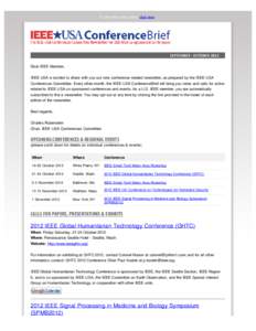 IEEE-USA Conference Brief: September-October 2012