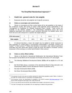 Annex 9 The Simplified Standardised Approach156 I. Credit risk - general rules for risk weights