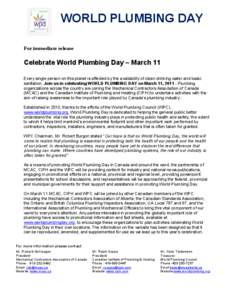 World Plumbing Council / Uniform Plumbing Code / Plumbing / Construction / Architecture