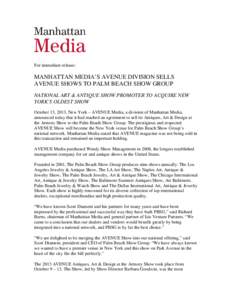 Microsoft Word - AVENUE Show Press Release Oct 2013