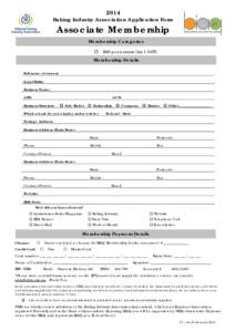 2014  Baking Industry Association Application Form Associate Membership Membership Categories