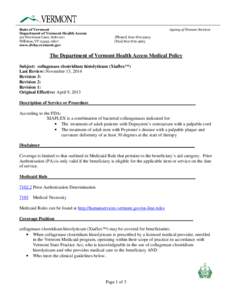 State of Vermont Department of Vermont Health Access 312 Hurricane Lane, Suite 201 Williston, VT[removed]www.dvha.vermont.gov