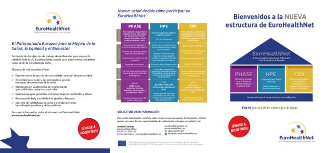 Nuevo: usted decide cómo participar en EuroHealthNet PHASE CRITERIOS  EuroHealthNet