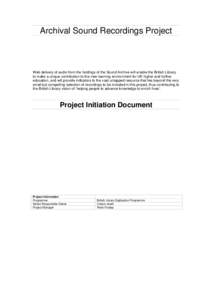 PROJECT INITIATION DOCUMENT