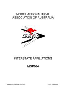 MODEL AERONAUTICAL ASSOCIATION OF AUSTRALIA INTERSTATE AFFILIATIONS MOP064