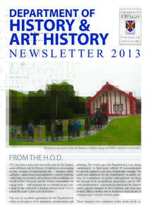 DEPARTMENT OF  HISTORY & ART HISTORY  NEWSLETTER 2013