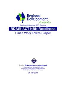 Southern Inland and ACT Regions  RDASI-ACT NBN Readiness Smart Work Towns Project  Robin Eckermann & Associates