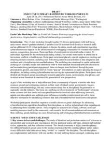 DRAFT EXECUTIVE SUMMARY: EARTHCUBE WORKSHOP RESULTS April 24-26, 2013. Millennium Harvest House Hotel, Boulder, CO Conveners: Albert Kettner (Univ. Colorado) and Emilio Mayorga (Univ. Washington) Organizing Committee: An