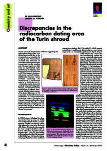 Radiometric dating / Nuclear physics / Physics / Radiocarbon dating / Turin / Shroud / Carbon-14 / Raymond Rogers / Radiocarbon 14 dating of the Shroud of Turin / Shroud of Turin / Isotopes of carbon / Chemistry