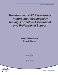 Evaluation methods / Standards-based education / Standardized tests / Formative assessment / Educational assessment / Educational Testing Service / No Child Left Behind Act / STAR / Assessment for Learning / Education / Evaluation / Educational psychology