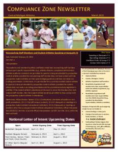 Compliance Zone Newsletter Central Michigan Athletics Marchthis issue