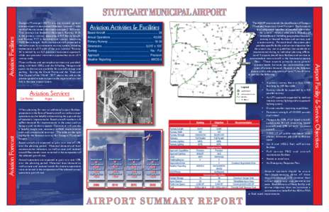 Stuttgart Municipal (SGT) is a city owned, general aviation airport in east central Arkansas. Located 7 miles north of the city center, the airport occupies 2,560 acres. Two runways are located at the airport. Runway 18-