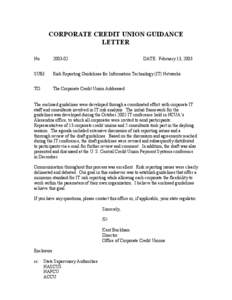 CORPORATE CREDIT UNION GUIDANCE LETTER No[removed]