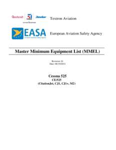 Textron Aviation  European Aviation Safety Agency Master Minimum Equipment List (MMEL) Revision: 01
