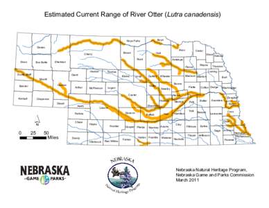 Estimated Current Range of River Otter (Lutra canadensis)  Boyd Keya Paha Dawes