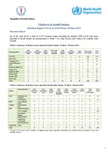 Microsoft Word - Situation Report Issue #43 28 June 2014 on Cholera Situation in South Sudan.docx