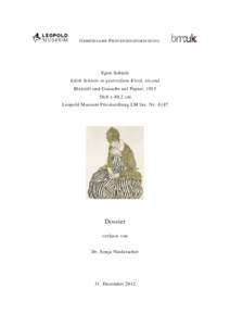 Leopold Museum-Privatstiftung: Dossier, Egon Schiele, Edith Schiele in gestreiftem Kleid, sitzend