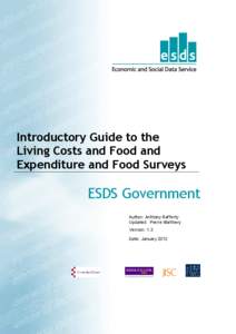 Introductory Guide to the Living Costs and Food and Expenditure and Food Surveys