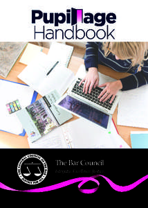 The Bar Council Integrity. Excellence. Justice. Introduction The Pupillage Handbook has been put together to provide a comprehensive guide to all those looking to start their career at the Bar. The Bar Council’s Handb