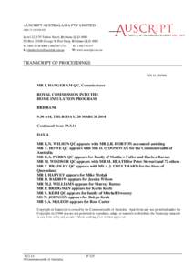 AUSCRIPT AUSTRALASIA PTY LIMITED ABN[removed]Level 22, 179 Turbot Street, Brisbane QLD 4000 PO Box[removed]George St Post Shop, Brisbane QLD 4003 T: 1800 AUSCRIPT[removed])