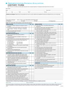 ■■ Preparticipation Physical Evaluation   HISTORY FORM