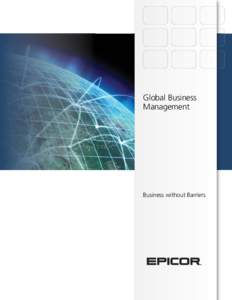 Global Business Management Business without Barriers  Experience a virtualized enterprise