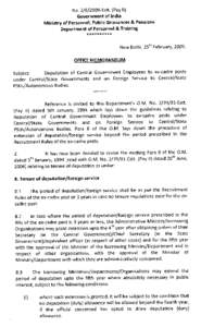 NoEstt. (Pay II) Government of India Ministry of Personnel, Public Grievances & Pensions Department of Personnel & Training  **********