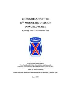 CHRONOLOGY OF THE 10TH MOUNTAIN DIVISION IN WORLD WAR II 6 January 1940 — 30 November[removed]Compiled by John Imbrie