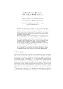 Online Promise Problems with Online Width Metrics. Rodney G. Downey1 and Catherine McCartin2 1  2